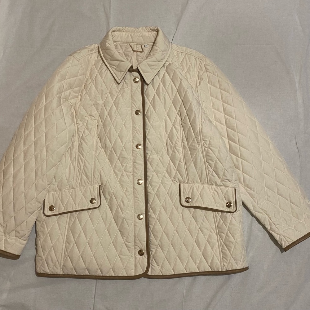 Chicos Cream Quilted Puffer Women's Jacket